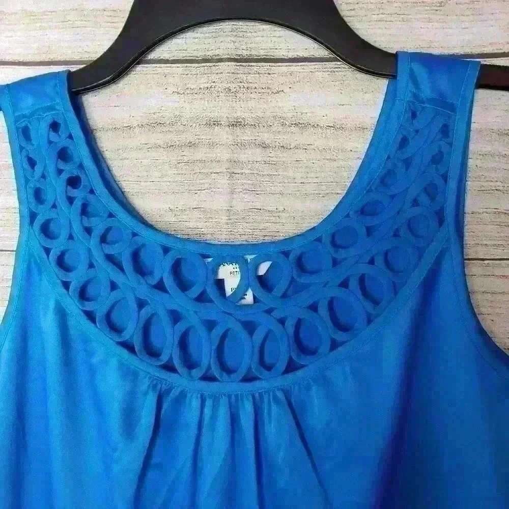 Banana Republic Factory women's royal blue polyester blouse size PXXS - Picture 3 of 8